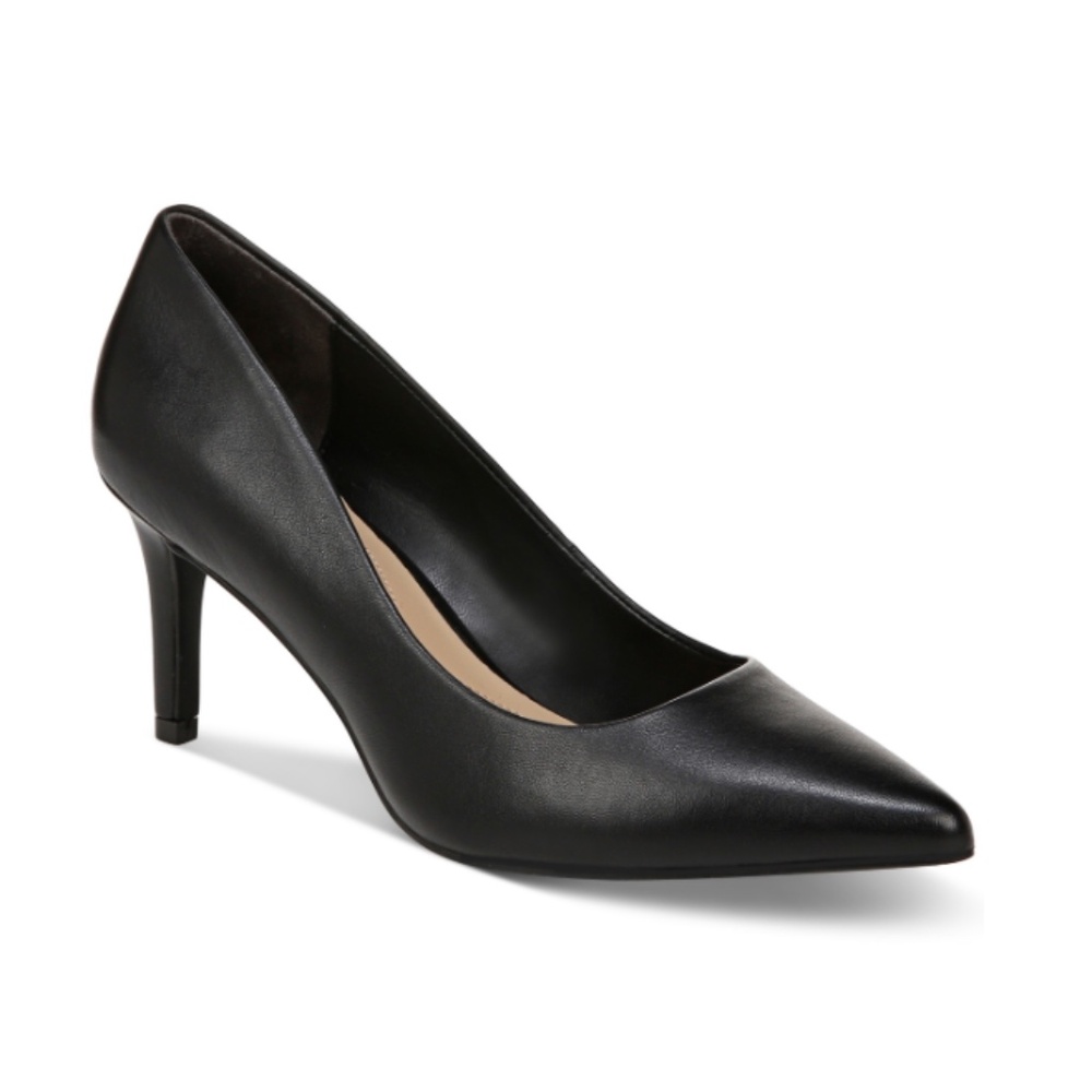 On 34th Women's Jeules Pointed-Toe Slip-on Pumps Black Leather NWT